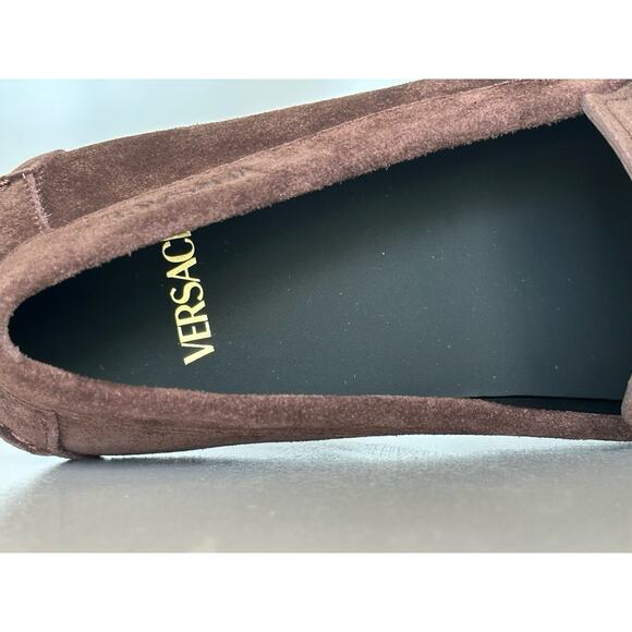 VERSACE Gold Medusa Men's Brown Suede Driver Shoes 11 US (44 Euro) 1009707 NIB - Picture 12 of 16
